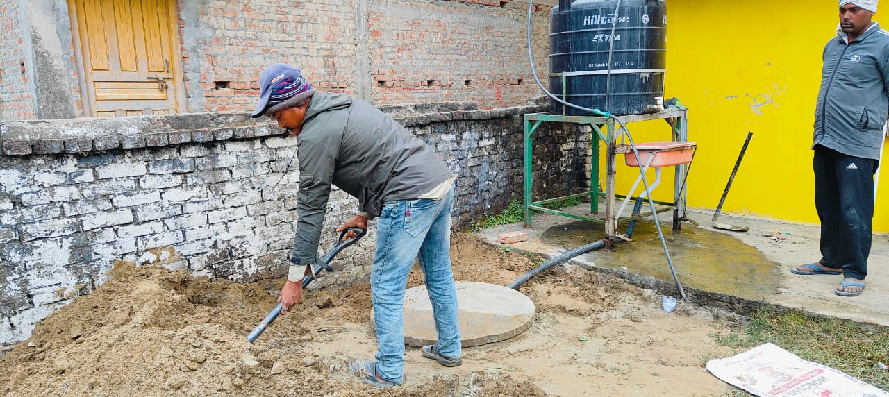 Undergoing preparation of Waste Water collection ditch_Guthiprasauni HPPratappur