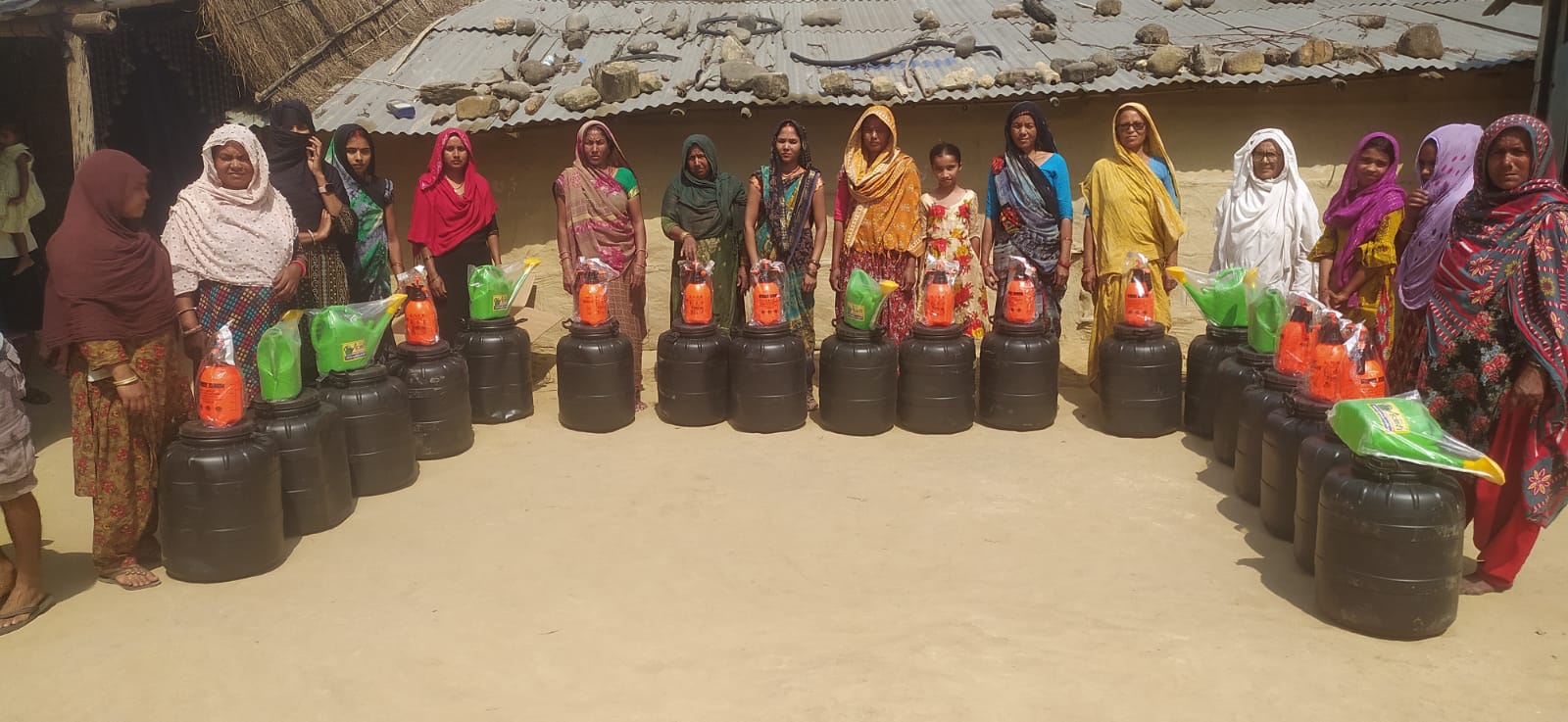 Women of Sarawal 6 receiving small agri kits